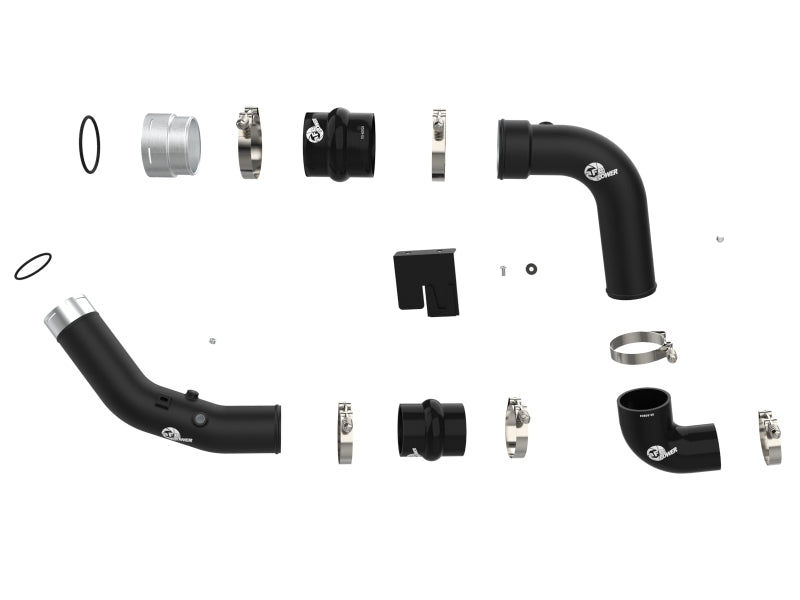 aFe 23-24 Ford F250/F350 Super Duty V8-6.7L BladeRunner 3 In. Aluminum Hot and Cold Charge Pipe- BLK - 46-20684-B