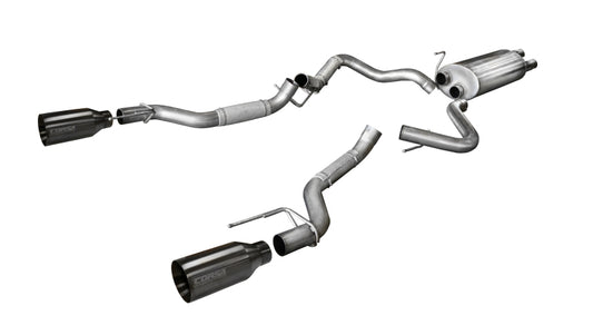 Corsa 2017-2020 Ford F-150 Raptor 3.5L Sport Cat-Back Dual Rear Exit w/ 5in Gunmetal Tip - 14397GNM
