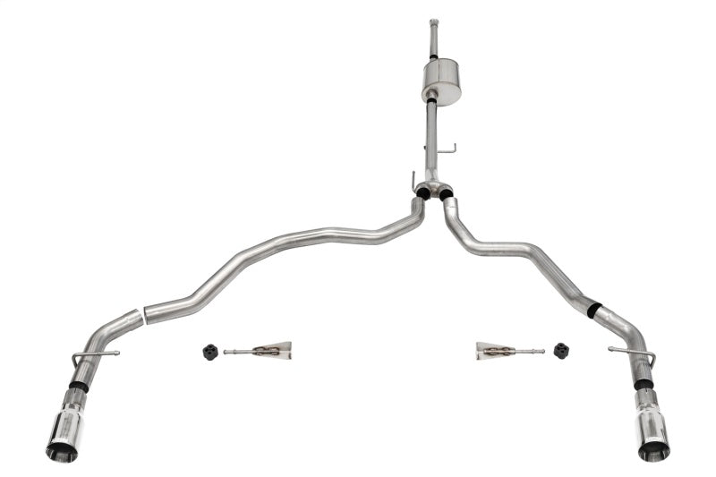 Corsa 2021-2025 Ford F-150 SuperCrew/6.5in Bed 5.0L V8 Sport Cat-Back Dual Rear Exit-Polished - 21161
