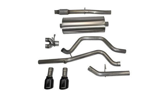 Corsa 2014-2019 C Sierra/Chevy Silv 1500 Crew Cab/Std. Bed 5.3L V8 Black Sport Dual Rear CB Exhaust - 14870BLK