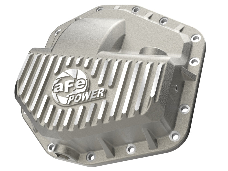 aFe POWER Street Series Front Diff Cover Raw w/ Machined Fins Ford F-250/350 23-26(Dana M235) - 46-71480A