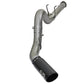 aFe Large Bore-HD 5in DPF Back 409 SS Exhaust System w/Black Tip 2017 Ford Diesel Trucks V8 6.7L(td) - 49-43090-B