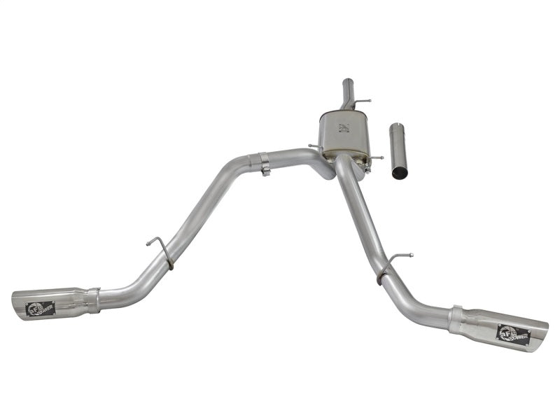 aFe MACH Force-Xp 3in CB SS Dual Exhaust w/Polished Tips 09-16 GM Silverado/Sierra 4.3L/4.8L/5.3L - 49-44071-P