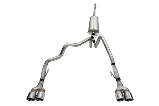 Corsa 2022-2024 Chevrolet Silverado 1500 Cat-Back Dual Rear Exit with Twin 4in Polished Tips - 21238