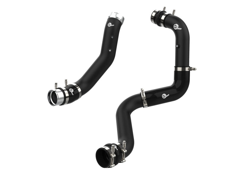 aFe 2024 GM Diesel Trucks V8 6.6L L5P BladeRunner Aluminum 3in Hot & 3.5in Cold Charge Pipe - Black - 46-20704-B