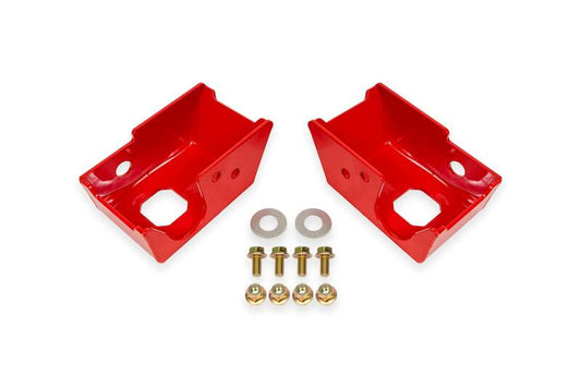 BMR 2021+ Ford Bronco (Exc. Bronco Sport) Rear Shock Mount Skid Plates - Red - SG1860R