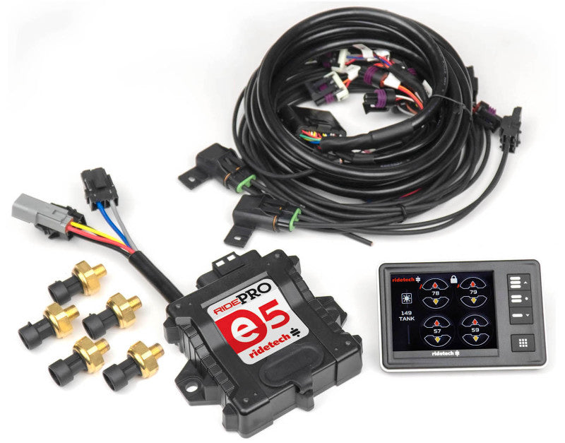 Ridetech RidePro E5 Air Ride Suspension Control System 5 Gallon Dual Compressor 1/4in Valves - 30534100