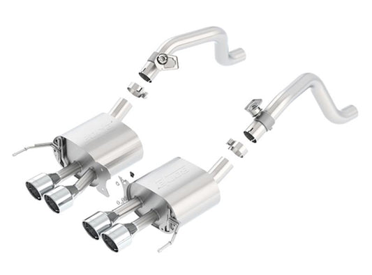 Borla 2014 Chevy Corvette C7 w/ AFM w/o NPP S Type Rear Section Exhaust Quad Rd RL IC Tips - 11862