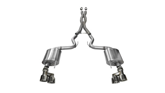 Corsa 2015-2017 Ford Mustang GT 5.0 3in Cat Back Exhaust Polish Quad Tips (Sport) - 14337