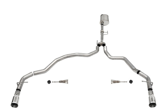 Corsa 2021-2025 Ford F-150 Regular Cab/ 8in Bed 3.5L V6 Sport Cat-Back Dual Rear Exit-Polished - 21164