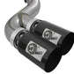 aFe Rebel XD 4in SS DPF-Back Exhaust 17-18 Ford Diesel Trucks V8-6.7L (td) w/ Dual Black Tips - 49-43102-B