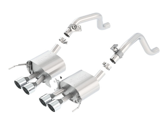 Borla 2014 Chevy Corvette C7 w/ AFM w/o NPP Atak Rear Section Exhaust Quad Rd Rl IC Tips - 11863