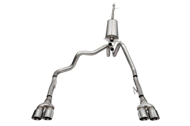 Corsa 2019-2025 GMC Sierra 1500 Cat-Back Dual Rear Exit with Twin 4in Polished Pro-Series Tips - 21201