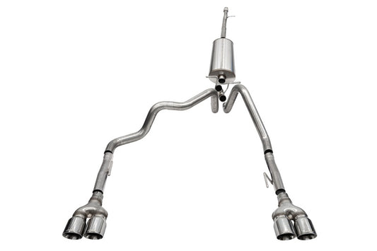 Corsa 2019-2025 GMC Sierra 1500 Cat-Back Dual Rear Exit with Twin 4in Polished Pro-Series Tips - 21201