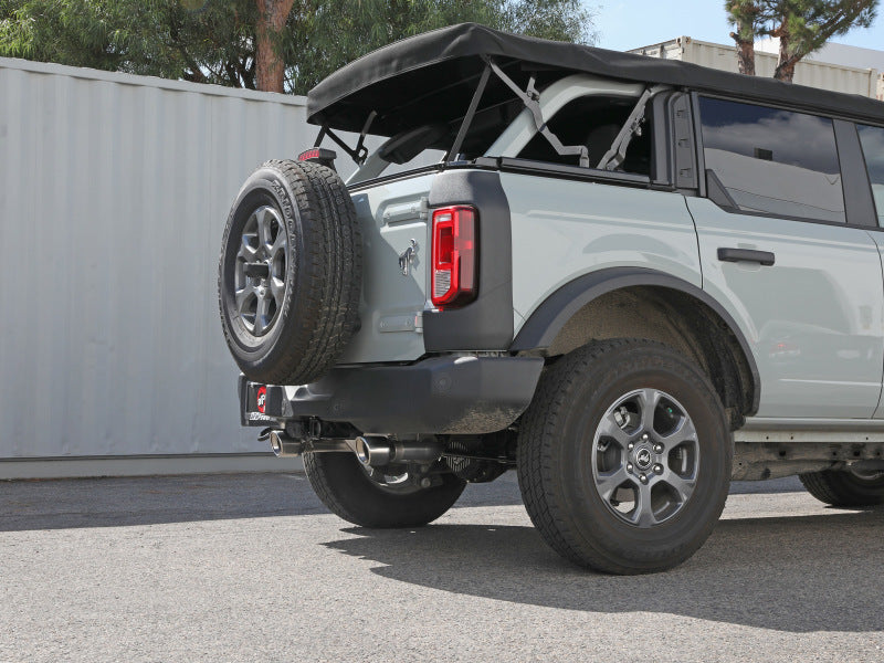 aFe Vulcan 3in 304 SS Axle-Back Exhaust 2021 Ford Bronco L4-2.3L (t)/V6-2.7L (tt) w/ Polished Tips - 49-33137-P