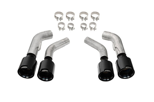 Corsa 2016-2024 Chevrolet Camaro SS / ZL1 Black Carbon Fiber 4.5in Twin Tip Kit - 21835CFBLK