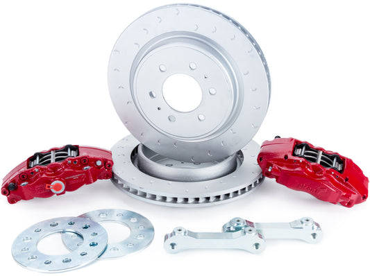 Alcon 10-14/17-18 Raptor/09-17 F150 360x32 Rotors 4-Piston Rear Brake Kit w/o Elect Park Brake - Red - ALABKR5059D07