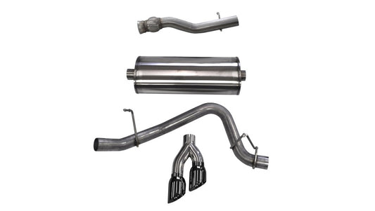 Corsa 2015-2020 GMC Yukon Denali XL 6.2L V8 3in Cat-Back Single Side Exit Twin 4in Black Tips - 14749BLK