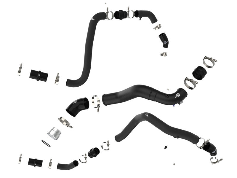 aFe BladeRunner 21-22 Ford F-150 Ecoboost V6-3.5L(tt) Aluminum Hot and Cold Charge Pipe Kit Black - 46-20514-B