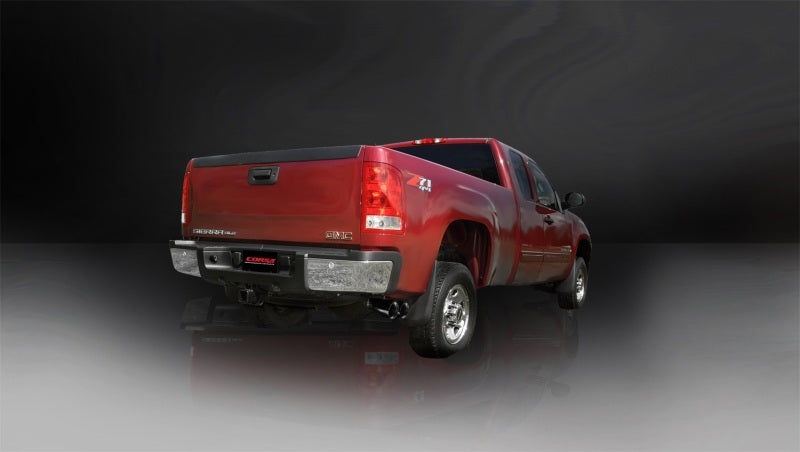 Corsa 11-13 GMC Sierra 6.0L V8 3in Cat-Back Single Side w Twin 4in Black Pro-Series Tips - 14792BLK