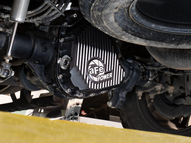 aFe POWER Pro Series Rear Diff Cover Black w/ Machined Fins Ford F-250/350 23-26 (Sterling 11.6) - 46-71490B
