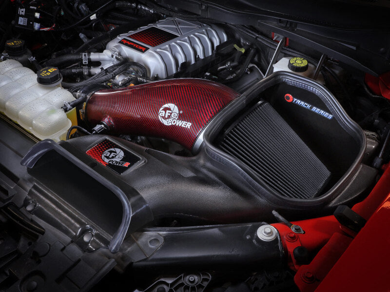 aFe 23-24 Ford F150 Raptor R Supercharged Red Carbon Track Series Air Intake w/ P5R Filter (MOQ 24) - 57-10030KR