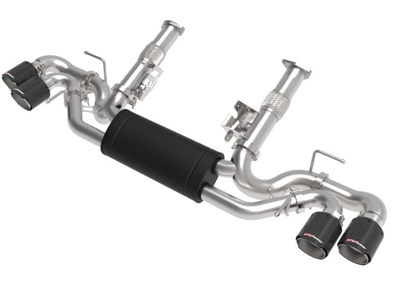 aFe MACH Force-Xp 3in to 2-1/2in 304SS Cat-Back (No NPP) 2020 Chevy Corvette (C8) 6.2L - Carbon Tip - 49-34127-C