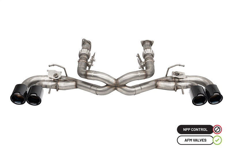 Corsa 2020-2025 Chevrolet Corvette C8 RWD 3in Delete 4 Valve Cat-Back w/NPP w/4.5in CF Black PVDTips - 21106CFBLK