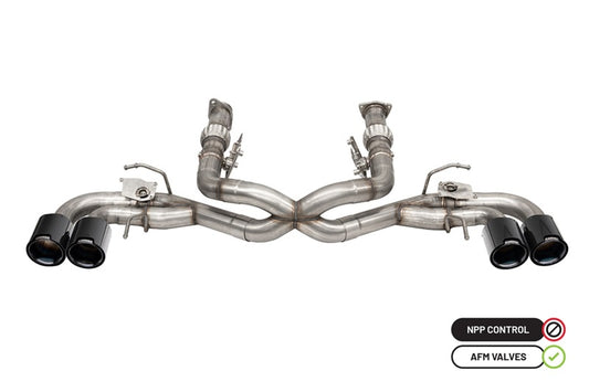 Corsa 2020-2025 Chevrolet Corvette C8 RWD 3in Delete 4 Valve Cat-Back w/NPP w/4.5in CF Black PVDTips - 21106CFBLK