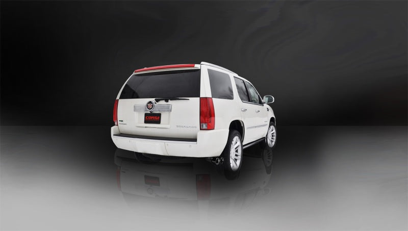 Corsa 2011-2014 Cadillac Escalade 6.2L V8 3in Cat-Back Single Side w Twin 4in Black Pro-Series Tips - 14878BLK