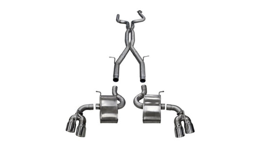 Corsa 2016-2024 Chevy Camaro SS 6.2L Xtreme+ 2.75in Cat-Back Dual Rear Exit w/ Twin 4in PolishedTips - 14770