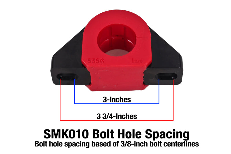 BMR Universal 1.375in Billet Aluminum Sway Bar Mount Mount (Polyurethane) - Black - SMK010