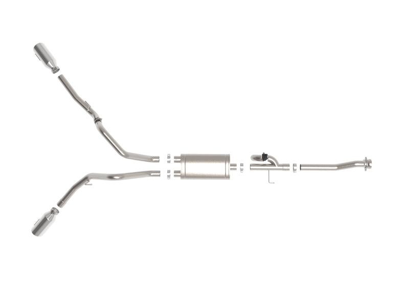 aFe Gemini XV 3in 304 SS Cat-Back Exhaust 2021 Ford F-150 V6 2.7L/3.5L (tt)/V8 5.0L w/ Polished Tips - 49-33129-P