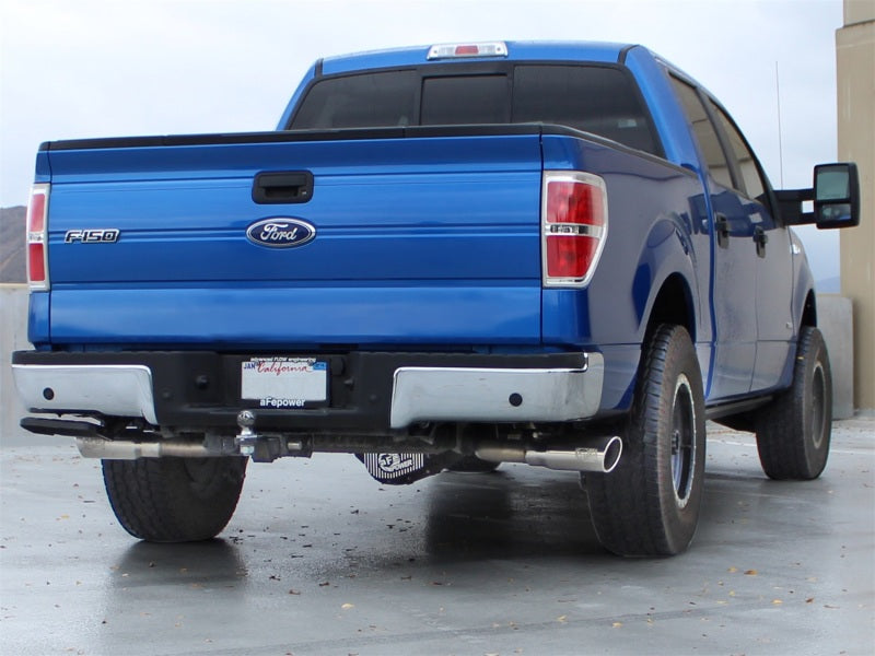 aFe MACHForce XP Exhausts 3inSS Dual Side Exit Cat-Back 11-14 Ford F150 Ecoboost V6-3.5L (TT) - 49-43056-P