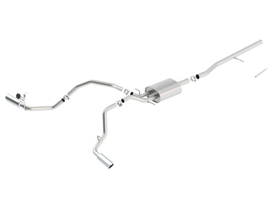 Borla 14 Silv/Sierra C/B Exhaust ATAK 1500 5.3L V8 AT/MT 2&4WD Ext Cab Split Side Exit - 140546