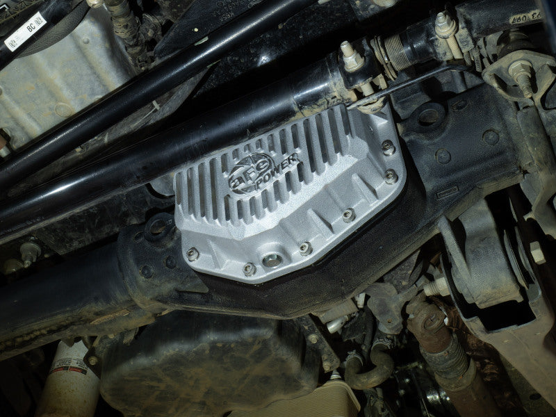 aFe POWER Street Series Front Diff Cover Raw w/ Machined Fins Ford F-250/350 23-26(Dana M235) - 46-71480A