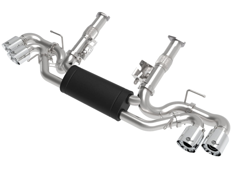 aFe MACH Force-Xp 2-1/2in 304SS Cat-Back 2020 Chevy Corvette (C8) 6.2L - Polished Tip - 49-34127-P
