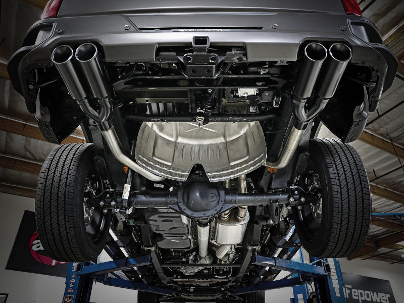aFe Vulcan Series 4-3in 304SS Exhaust Cat-Back w/ Blk Tips 2019 GM Silverado/Sierra 1500 V8-6.2L - 49-34102-B