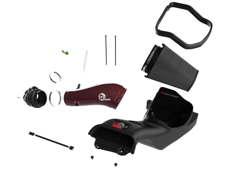 aFe 23-24 Ford F150 Raptor R Supercharged Red Carbon Track Series Air Intake w/ P5R Filter (MOQ 24) - 57-10030KR