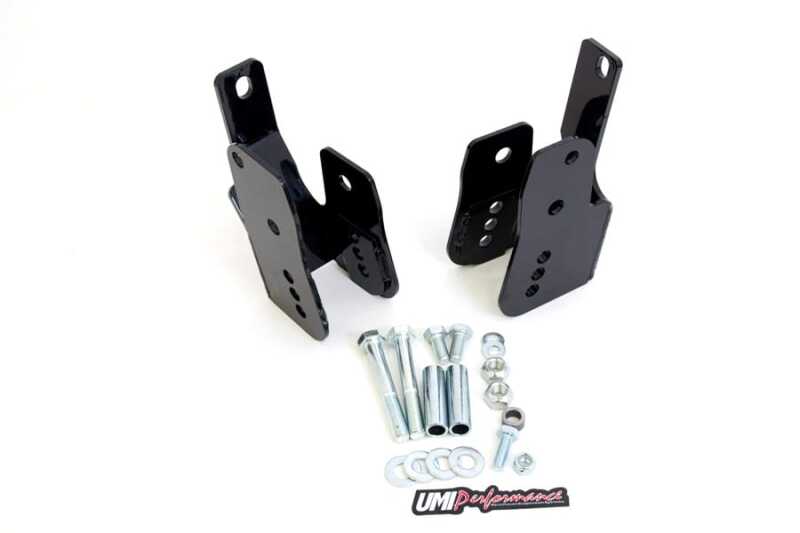UMI Performance 05-14 Ford Mustang Rear Control Arm Relocation Brackets- Bolt In - 1060-B