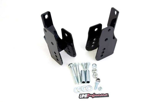 UMI Performance 05-14 Ford Mustang Rear Control Arm Relocation Brackets- Bolt In - 1060-B