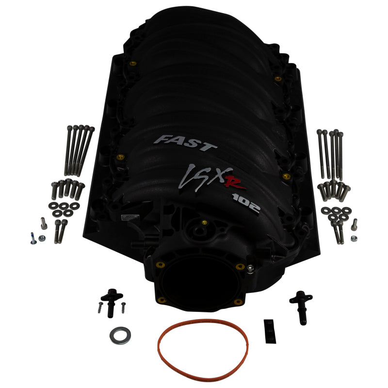 FAST LSXR 102MM Rect Port Intake Manifold - Black w/ 102MM Big Mouth Billet Throttle Body (Kit) - 146102B-KIT
