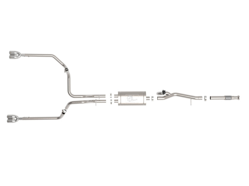 aFe Gemini XV 3in 304 SS Cat-Back Exhaust w/ Cutout 19-21 GM Silverado/Sierra 1500 V8- w/ Black Tips - 49-34139-P