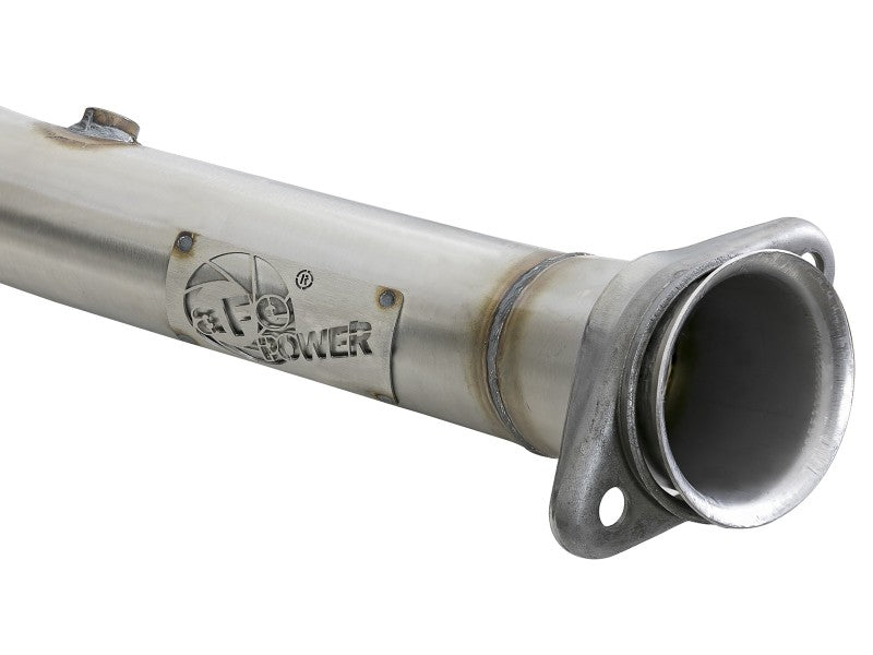 aFe POWER 14-18 Chevrolet Corvette C7 & Z06 Twisted Steel 3in 304 Stainless Steel Mid Pipe w/ Cat - 48-34130-1YC