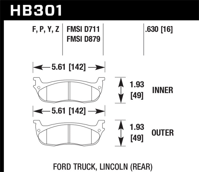 Hawk LTS Street Brake Pads - HB301Y.630