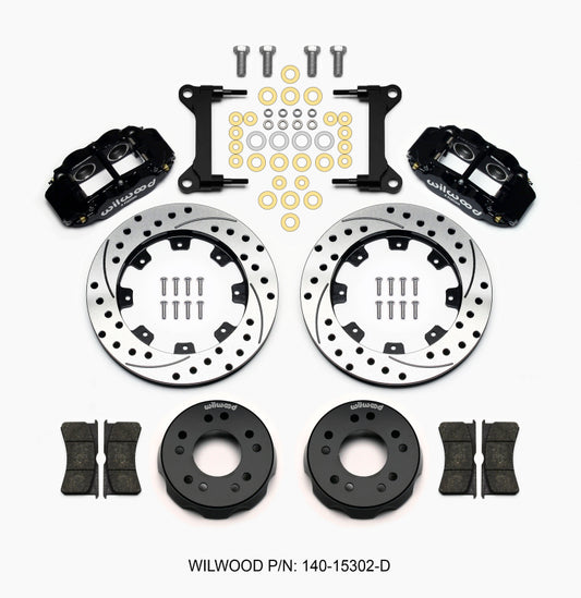 Wilwood Narrow Superlite 4R Front Kit 12.19in Drilled 63-87 C10 w/ Wilwood Pro Spindles - 140-15302-D