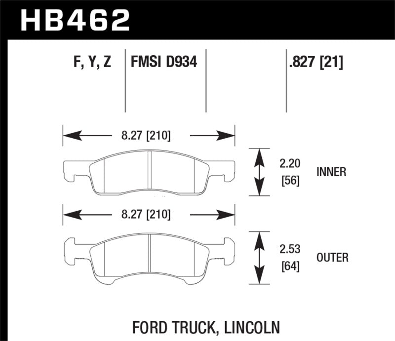 Hawk Performance Ceramic Street Brake Pads - HB462Z.827