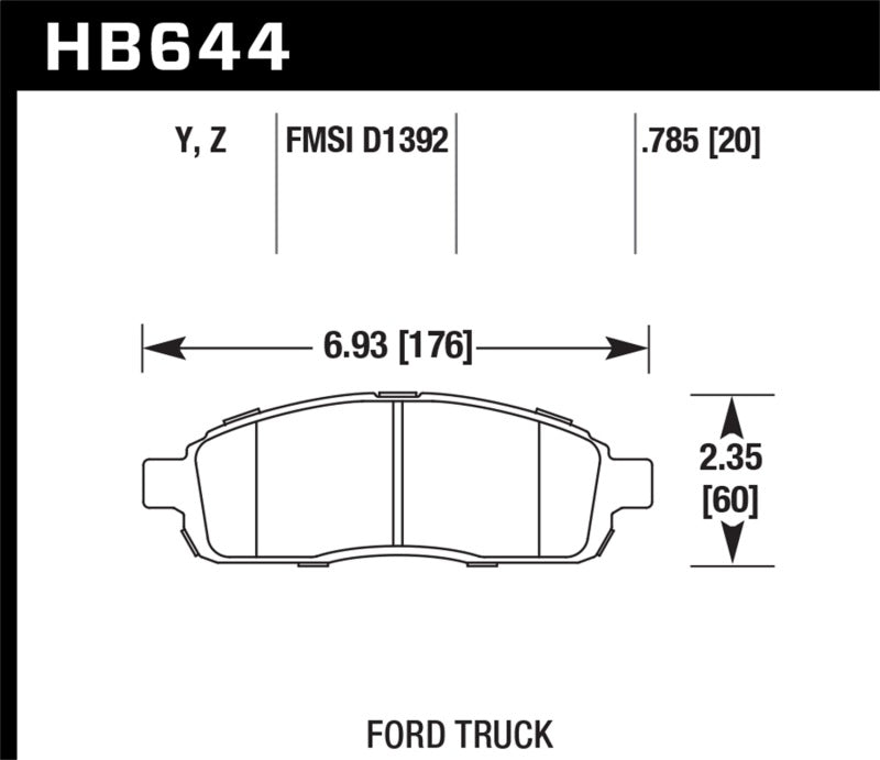 Hawk Performance Ceramic Street Brake Pads - HB644Z.785