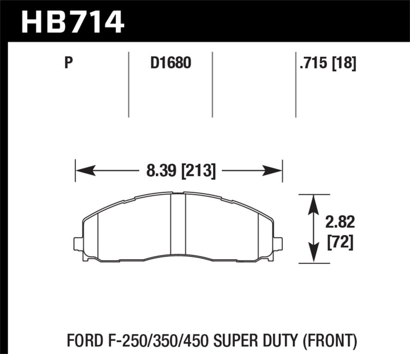 Hawk 2015 Ford F-250/350/450 Super Duty Front Brake Pads - HB714P.715