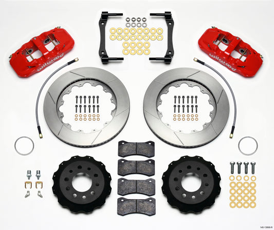 Wilwood AERO4 Rear Kit 14.25in Red 2014-Up Corvette C7 w/Lines - 140-13698-R